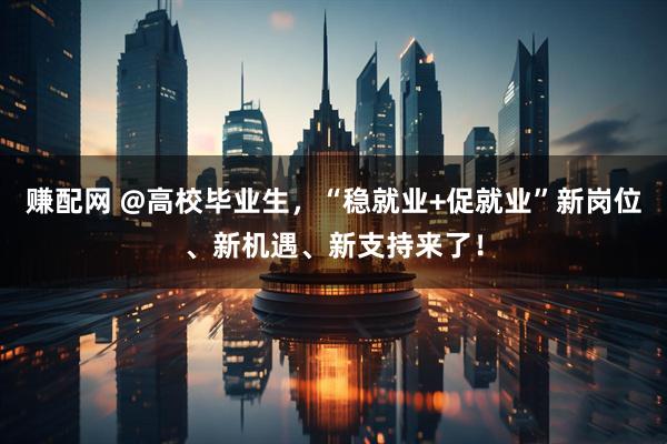 赚配网 @高校毕业生，“稳就业+促就业”新岗位、新机遇、新支持来了！