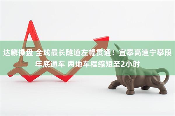 达麟操盘 全线最长隧道左幅贯通！宜攀高速宁攀段年底通车 两地车程缩短至2小时