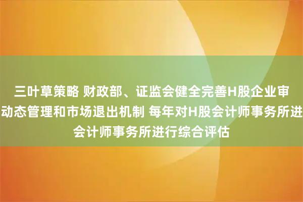 三叶草策略 财政部、证监会健全完善H股企业审计业务名单动态管理和市场退出机制 每年对H股会计师事务所进行综合评估